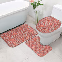 Red Hawaii Palaka Cowboy Bathroom Set Hawaiian Paniolo Festival Spirit LT19 - Polynesian Pride