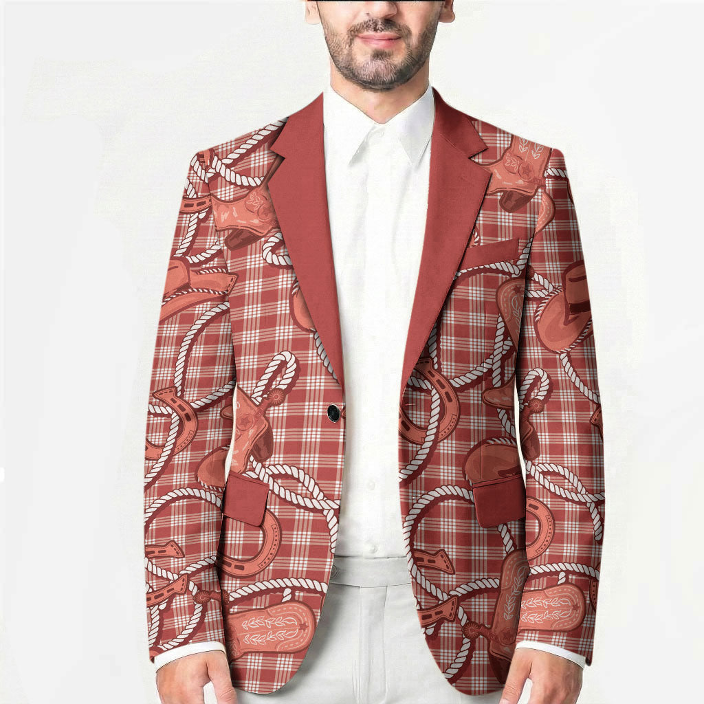 Red Hawaii Palaka Cowboy Blazer Hawaiian Paniolo Festival Spirit LT19 - Polynesian Pride