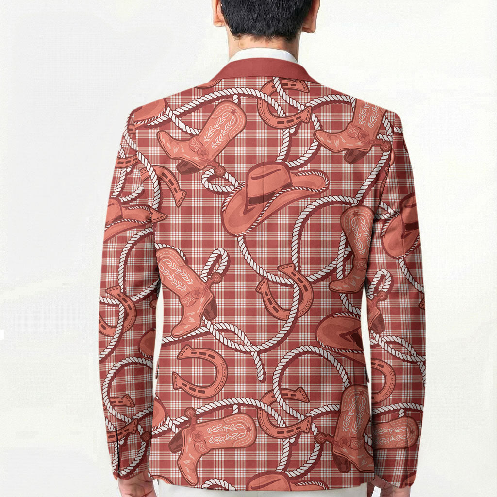 Red Hawaii Palaka Cowboy Blazer Hawaiian Paniolo Festival Spirit LT19 - Polynesian Pride