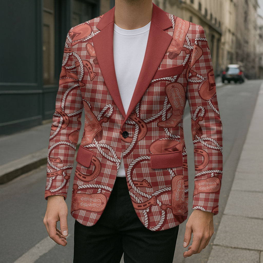 Red Hawaii Palaka Cowboy Blazer Hawaiian Paniolo Festival Spirit LT19 - Polynesian Pride