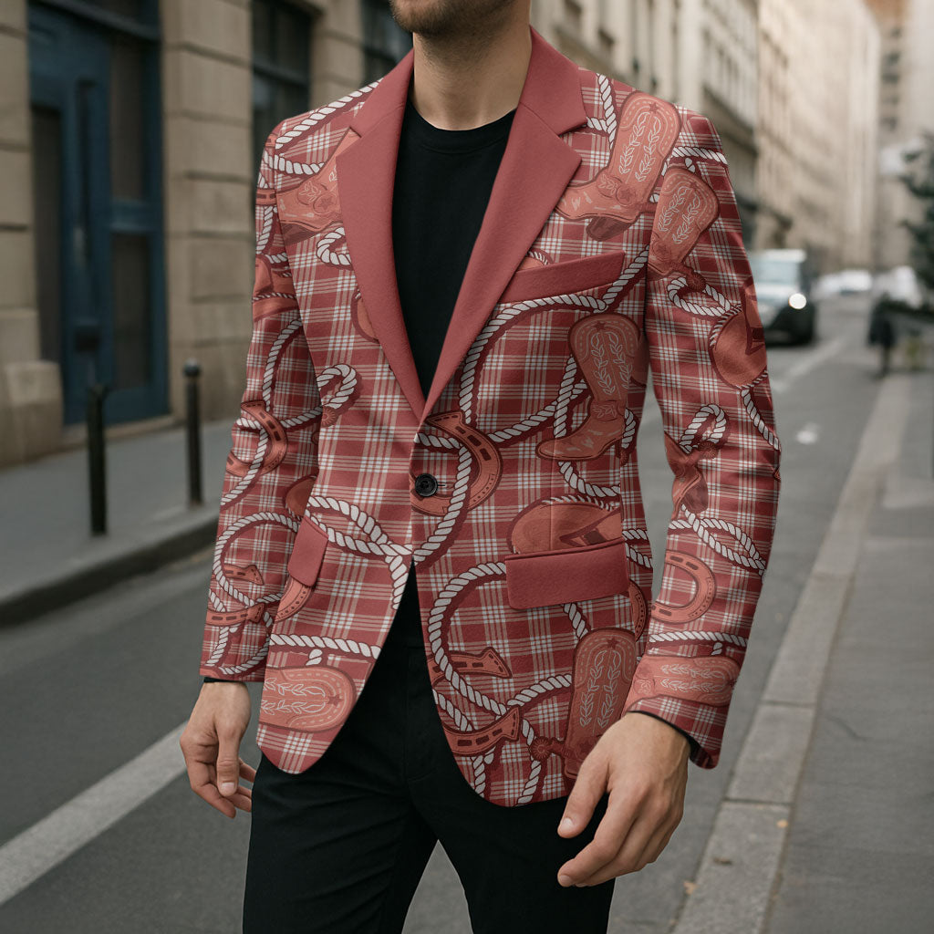 Red Hawaii Palaka Cowboy Blazer Hawaiian Paniolo Festival Spirit LT19 - Polynesian Pride