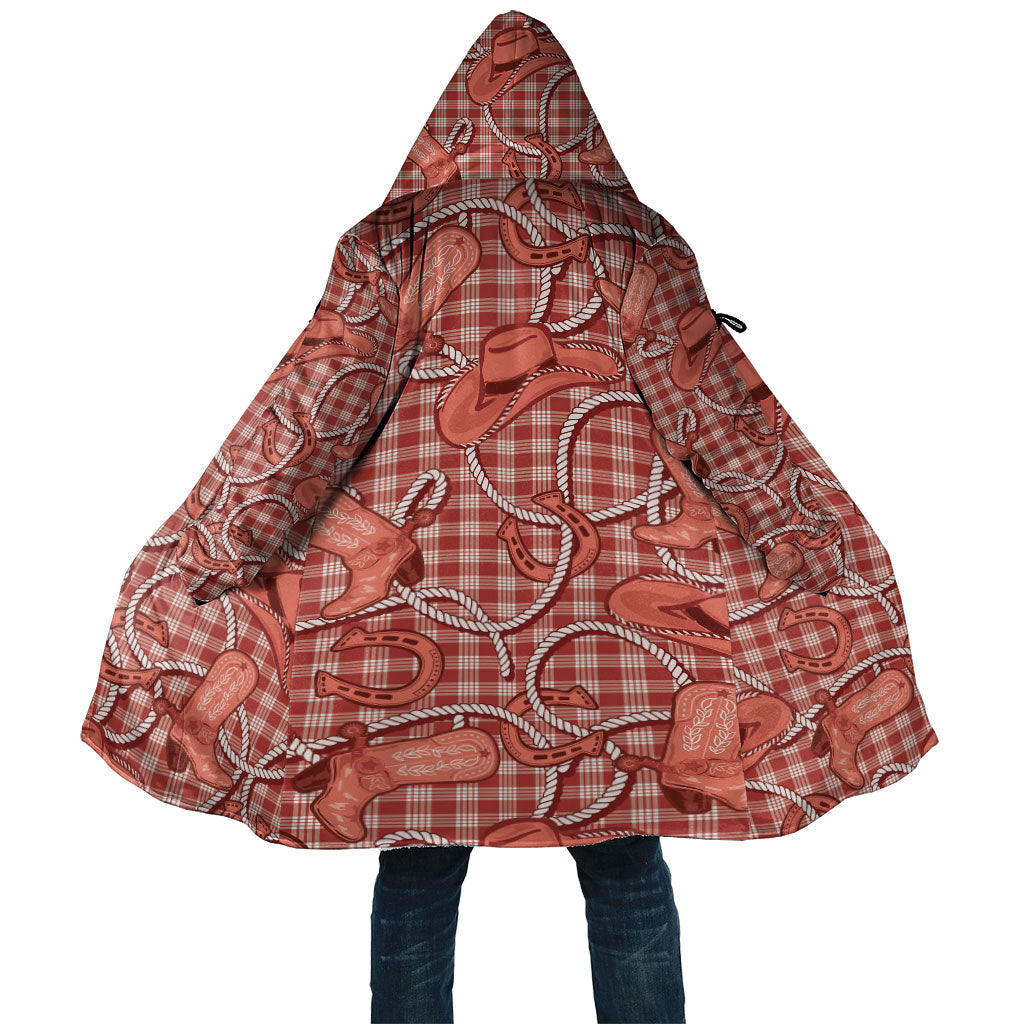 Red Hawaii Palaka Cowboy Cloak Hawaiian Paniolo Festival Spirit LT19 Unisex Red - Polynesian Pride