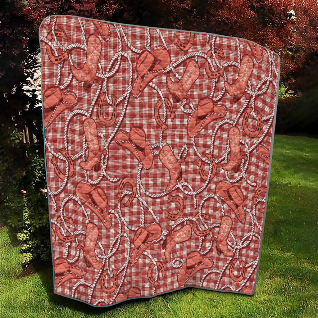 Red Hawaii Palaka Cowboy Quilt Hawaiian Paniolo Festival Spirit LT19 - Polynesian Pride
