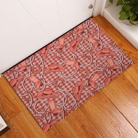 Red Hawaii Palaka Cowboy Rubber Doormat Hawaiian Paniolo Festival Spirit LT19 - Polynesian Pride