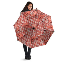 Red Hawaii Palaka Cowboy Umbrella Hawaiian Paniolo Festival Spirit LT19 - Polynesian Pride
