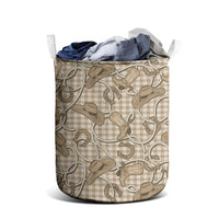 Beige Hawaii Palaka Cowboy Laundry Basket Hawaiian Paniolo Festival Spirit LT19 - Polynesian Pride