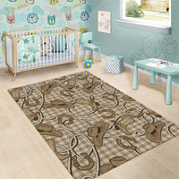 Beige Hawaii Palaka Cowboy Area Rug Hawaiian Paniolo Festival Spirit LT19 - Polynesian Pride