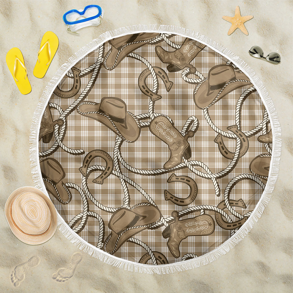 Beige Hawaii Palaka Cowboy Beach Blanket Hawaiian Paniolo Festival Spirit LT19 One Size 150cm Beige - Polynesian Pride
