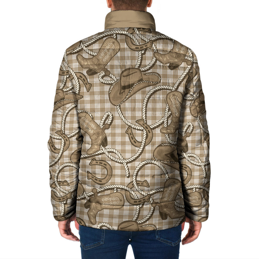 Beige Hawaii Palaka Cowboy Padded Jacket Hawaiian Paniolo Festival Spirit LT19 - Polynesian Pride