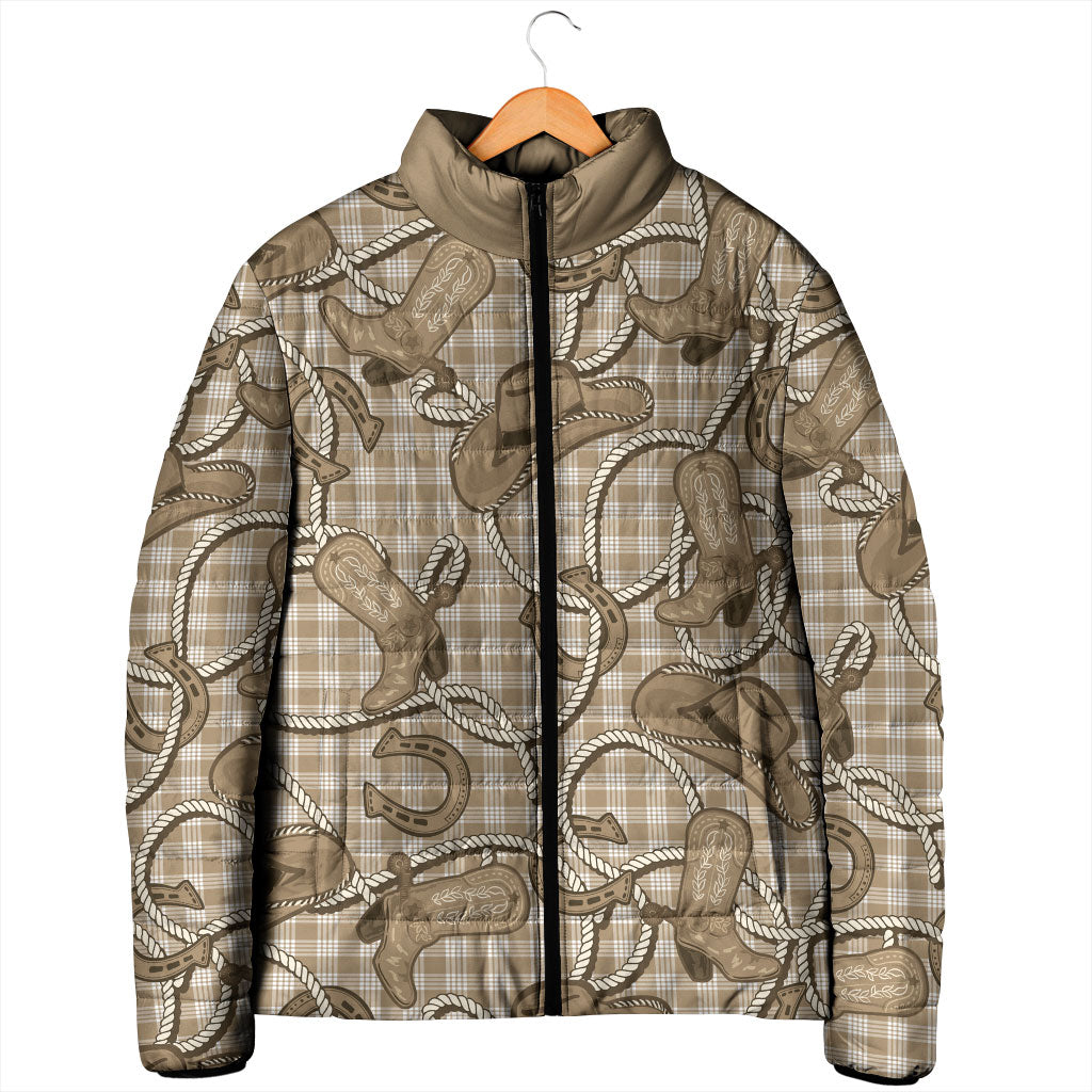 Beige Hawaii Palaka Cowboy Padded Jacket Hawaiian Paniolo Festival Spirit LT19 - Polynesian Pride