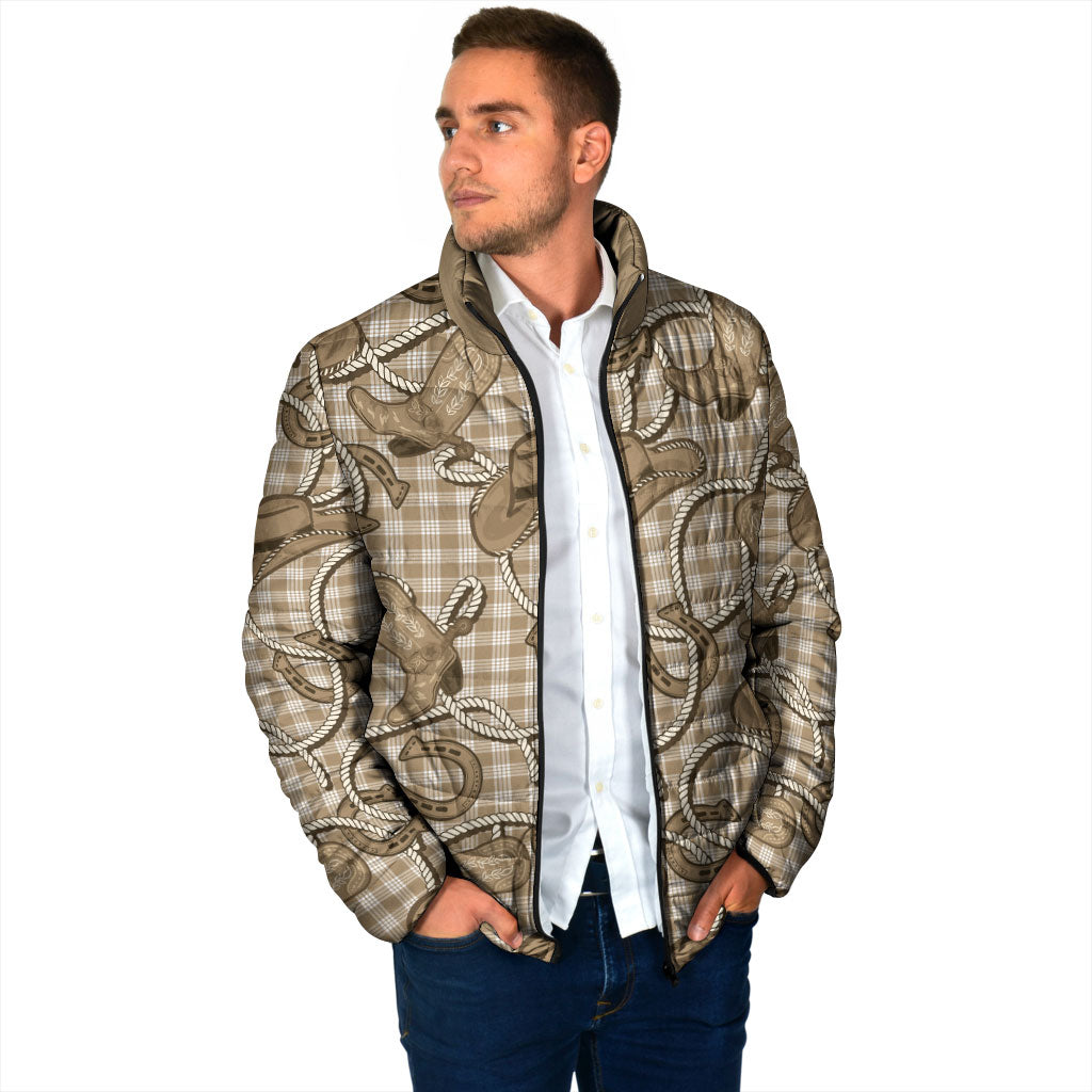 Beige Hawaii Palaka Cowboy Padded Jacket Hawaiian Paniolo Festival Spirit LT19 - Polynesian Pride