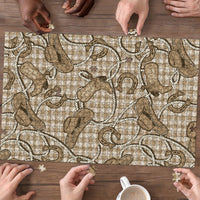 Beige Hawaii Palaka Cowboy Puzzle Hawaiian Paniolo Festival Spirit LT19 - Polynesian Pride