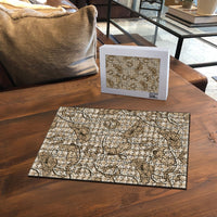 Beige Hawaii Palaka Cowboy Puzzle Hawaiian Paniolo Festival Spirit LT19 - Polynesian Pride
