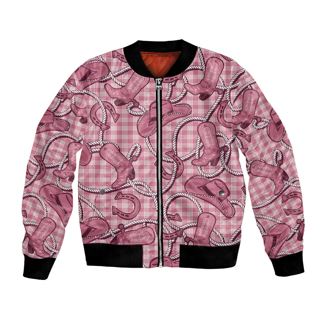 Pink Hawaii Palaka Cowboy Bomber Jacket Hawaiian Paniolo Festival Spirit LT19 Unisex Pink - Polynesian Pride