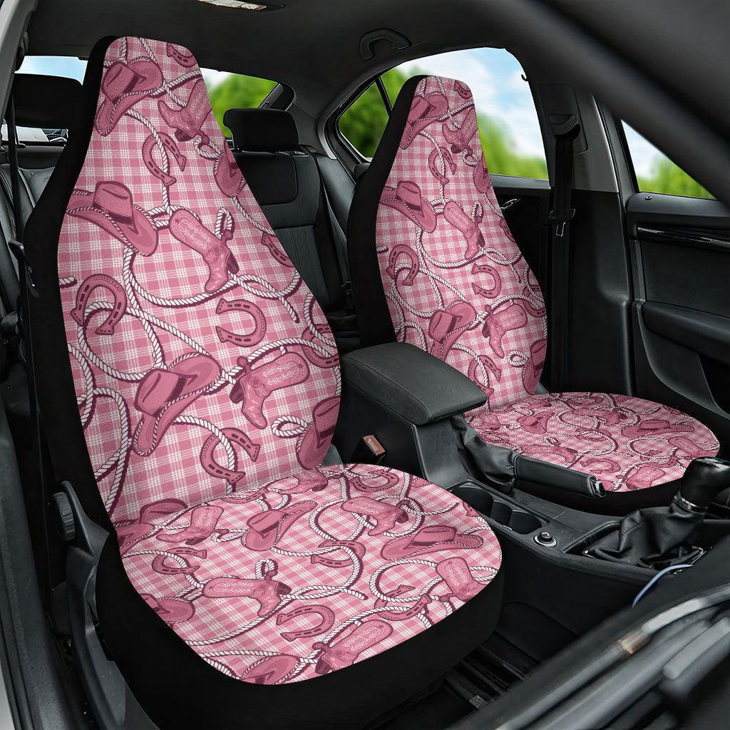 Pink Hawaii Palaka Cowboy Car Seat Cover Hawaiian Paniolo Festival Spirit LT19 One Size Pink - Polynesian Pride