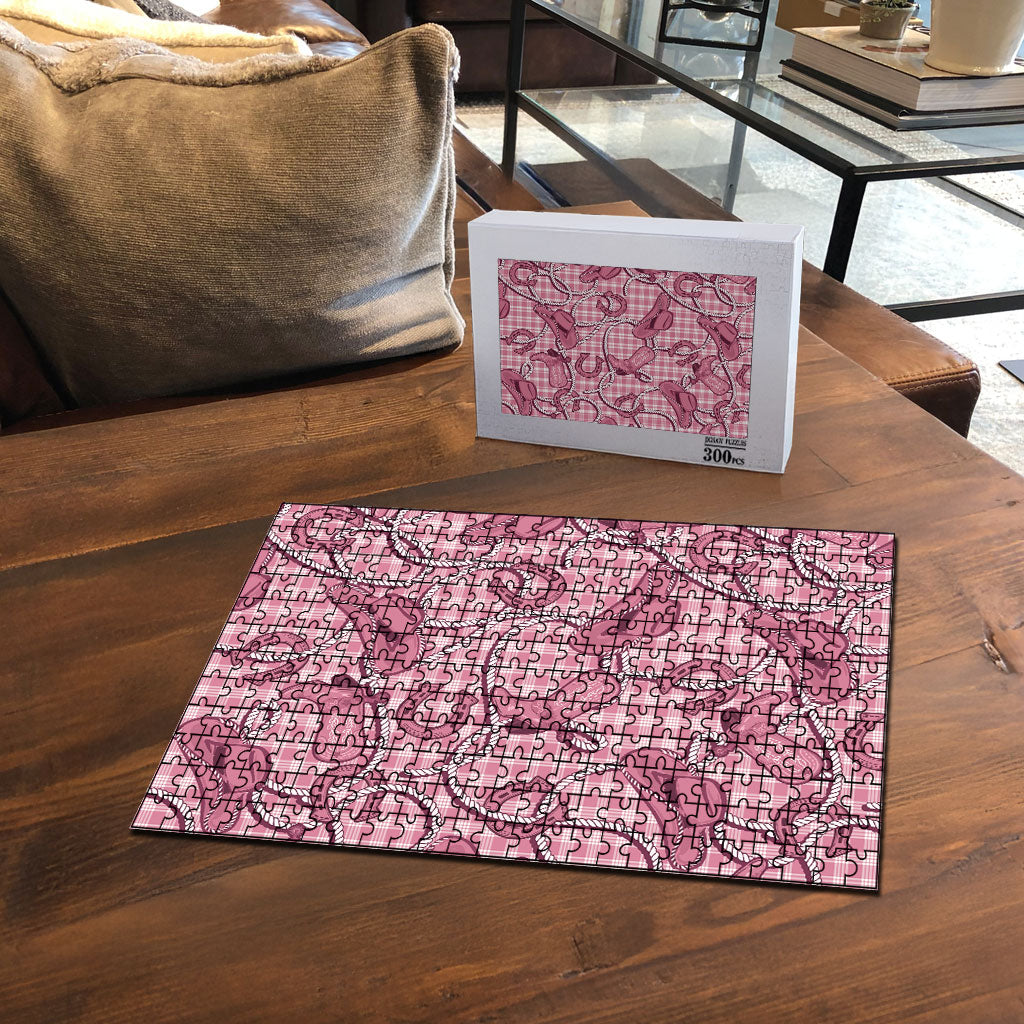 Pink Hawaii Palaka Cowboy Puzzle Hawaiian Paniolo Festival Spirit LT19 - Polynesian Pride