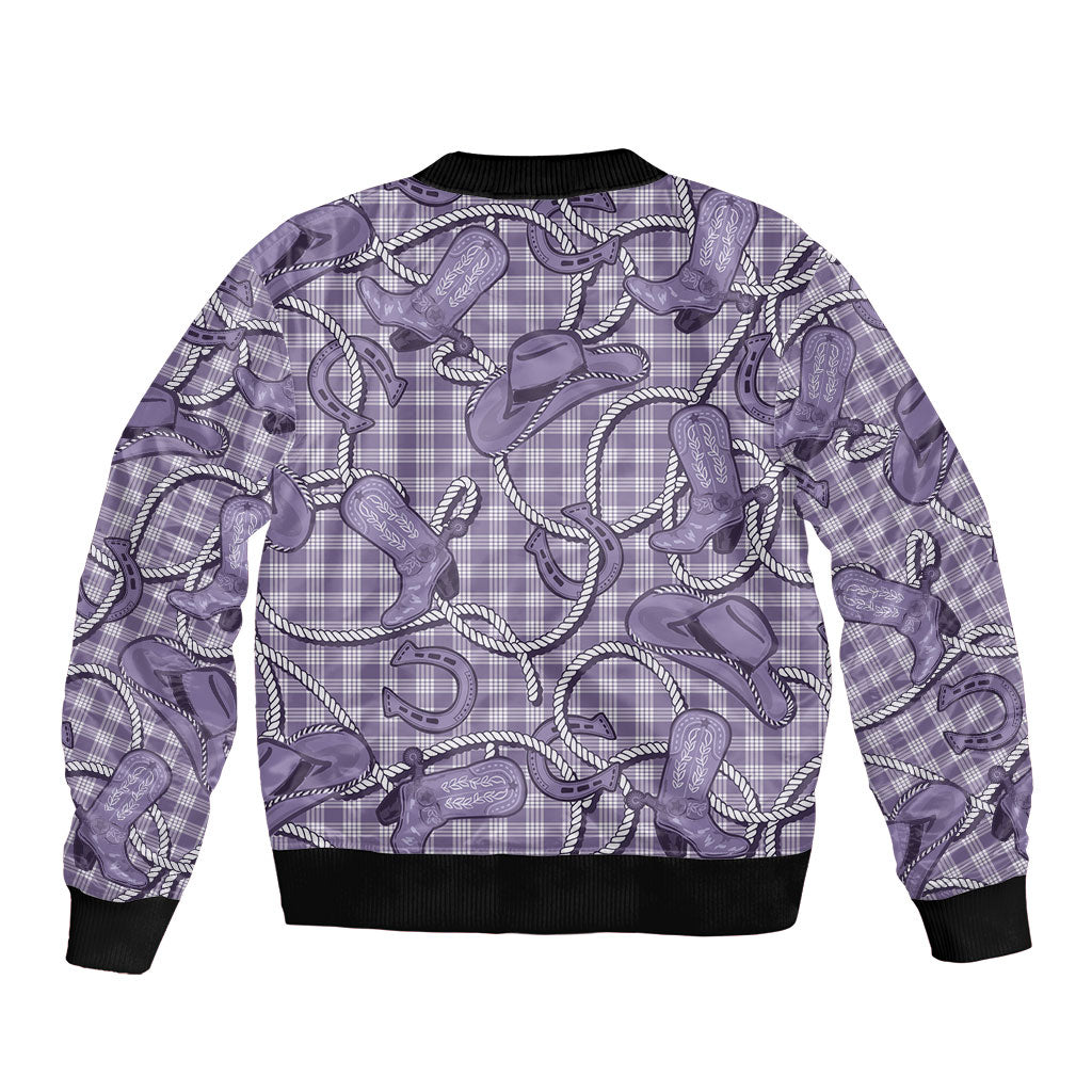 Purple Hawaii Palaka Cowboy Bomber Jacket Hawaiian Paniolo Festival Spirit LT19 - Polynesian Pride