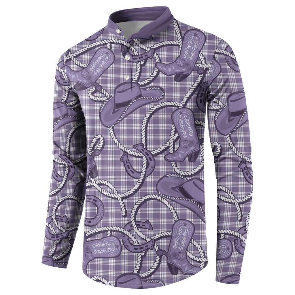 Purple Hawaii Palaka Cowboy Button Sweatshirt Hawaiian Paniolo Festival Spirit LT19 - Polynesian Pride