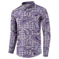 Purple Hawaii Palaka Cowboy Button Sweatshirt Hawaiian Paniolo Festival Spirit LT19 - Polynesian Pride