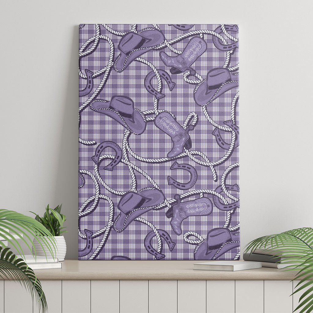 Purple Hawaii Palaka Cowboy Canvas Wall Art Hawaiian Paniolo Festival Spirit LT19 - Polynesian Pride