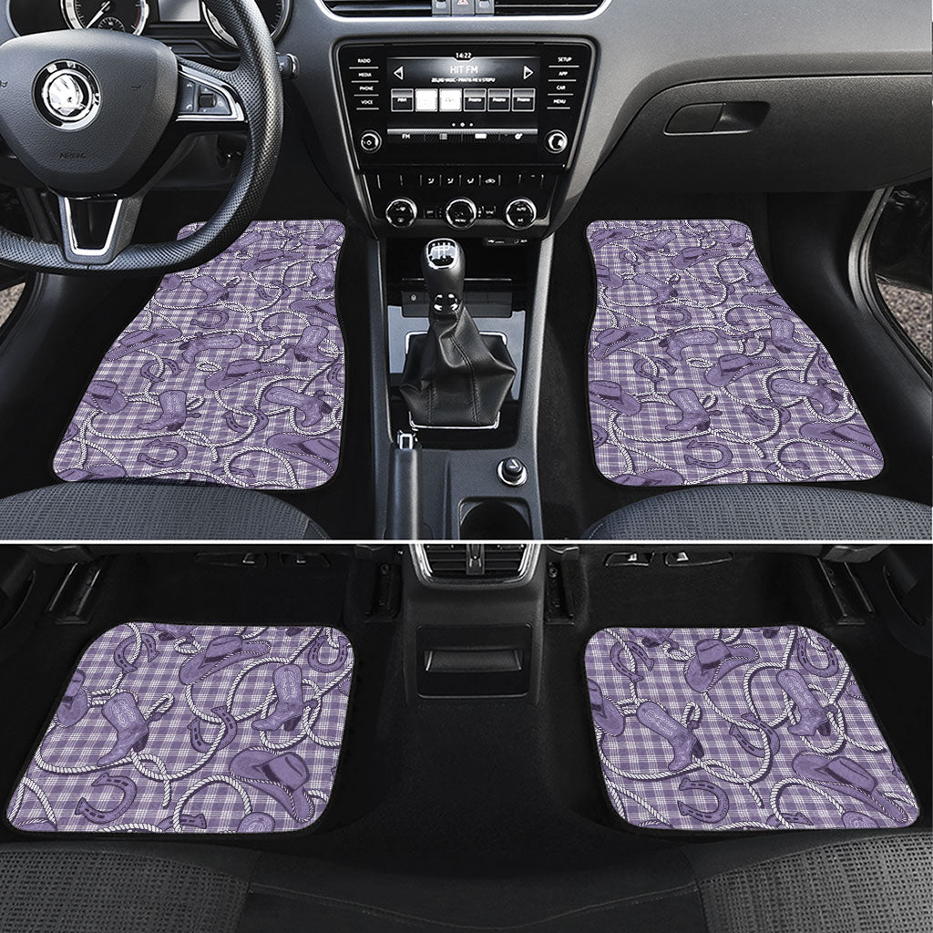 Purple Hawaii Palaka Cowboy Car Mats Hawaiian Paniolo Festival Spirit LT19 Set 4pcs Purple - Polynesian Pride