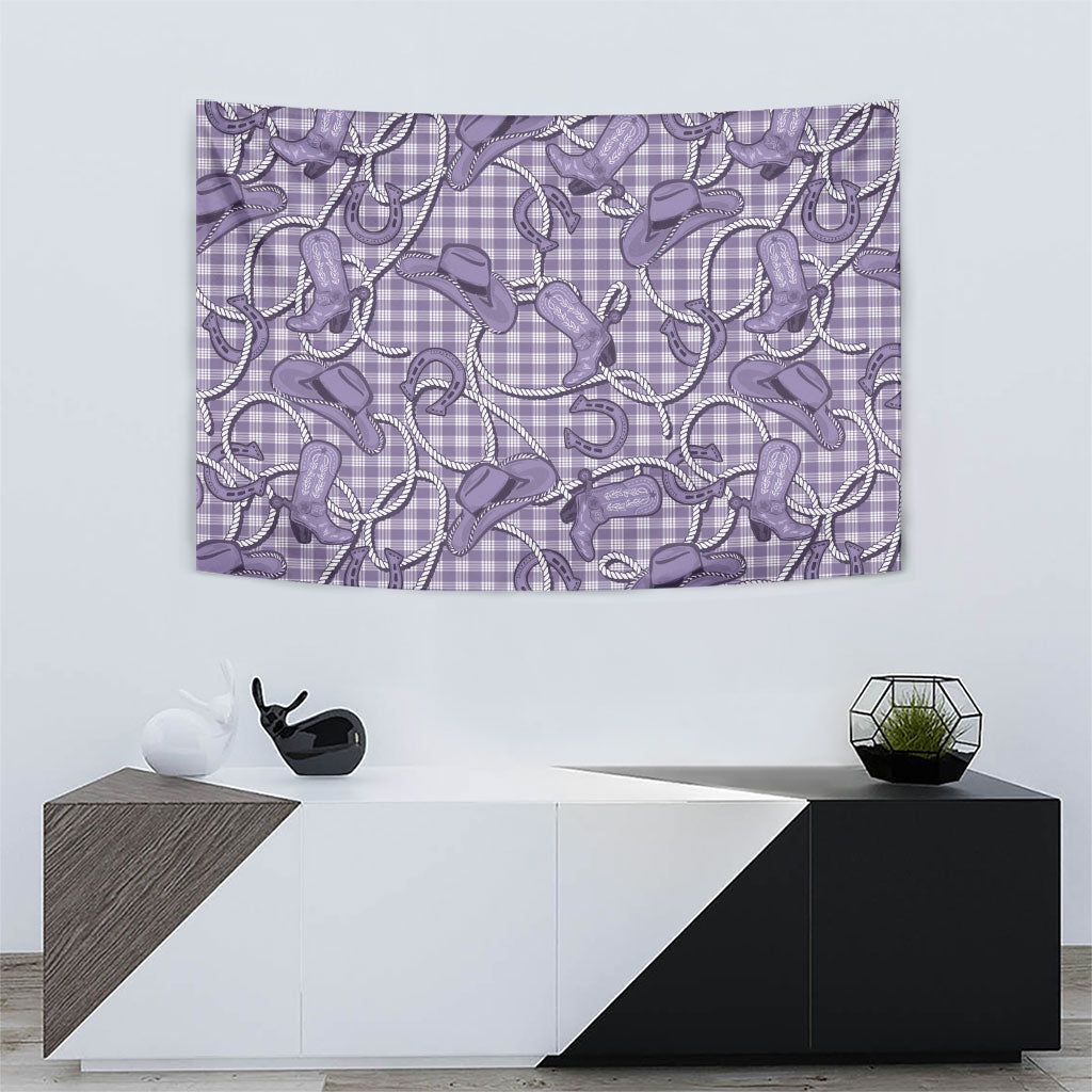 Purple Hawaii Palaka Cowboy Tapestry Hawaiian Paniolo Festival Spirit LT19 - Polynesian Pride