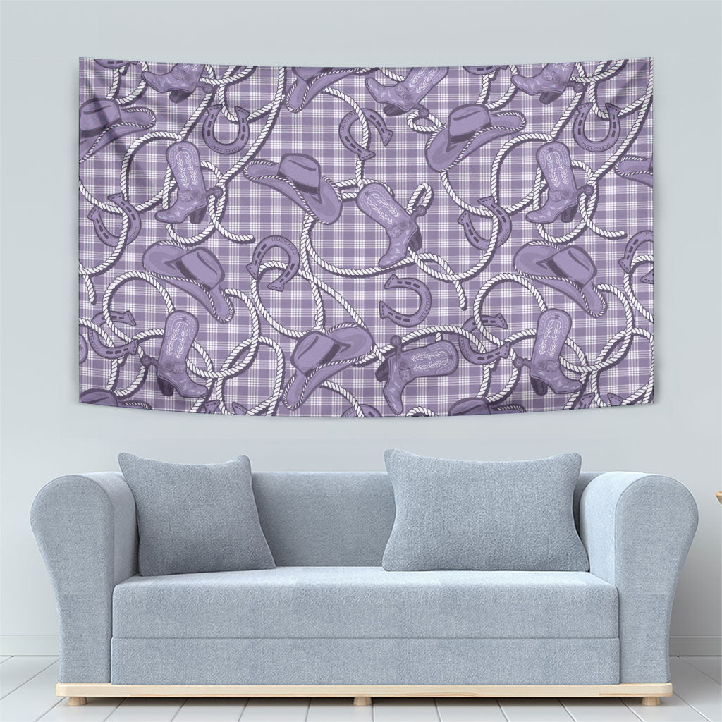 Purple Hawaii Palaka Cowboy Tapestry Hawaiian Paniolo Festival Spirit LT19 - Polynesian Pride