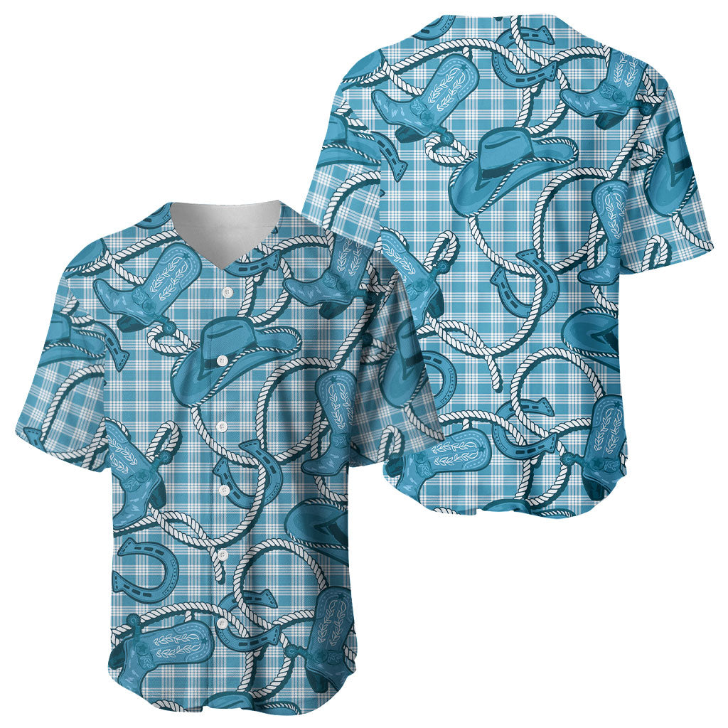 Blue Hawaii Palaka Cowboy Baseball Jersey Hawaiian Paniolo Festival Spirit LT19 - Polynesian Pride