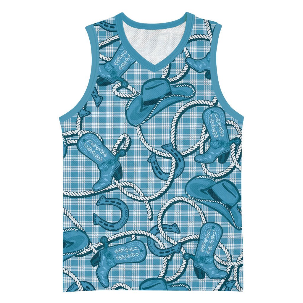 Blue Hawaii Palaka Cowboy Basketball Jersey Hawaiian Paniolo Festival Spirit
