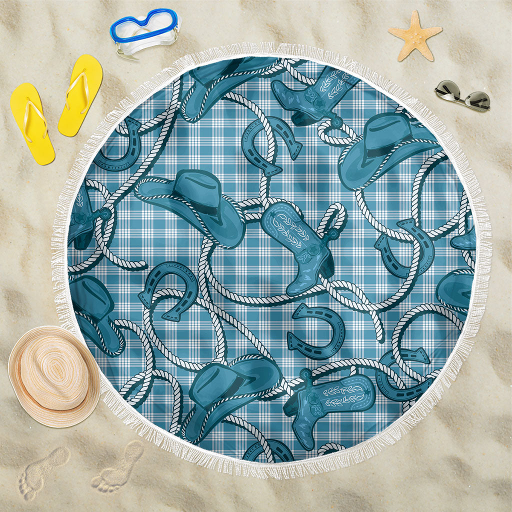 Blue Hawaii Palaka Cowboy Beach Blanket Hawaiian Paniolo Festival Spirit LT19 One Size 150cm Blue - Polynesian Pride