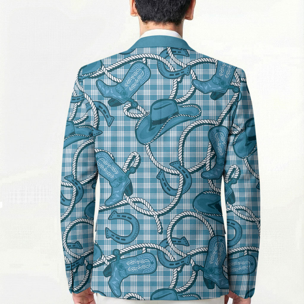 Blue Hawaii Palaka Cowboy Blazer Hawaiian Paniolo Festival Spirit LT19 - Polynesian Pride