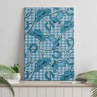 Blue Hawaii Palaka Cowboy Canvas Wall Art Hawaiian Paniolo Festival Spirit LT19 - Polynesian Pride