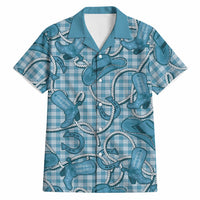 Blue Hawaii Palaka Cowboy Hawaiian Shirt Hawaiian Paniolo Festival Spirit LT19 Blue - Polynesian Pride