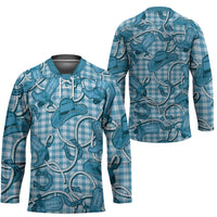 Blue Hawaii Palaka Cowboy Hockey Jersey Hawaiian Paniolo Festival Spirit LT19 - Polynesian Pride