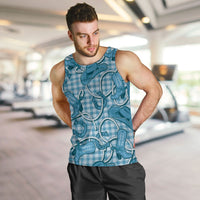 Blue Hawaii Palaka Cowboy Men Tank Top Hawaiian Paniolo Festival Spirit LT19 Blue - Polynesian Pride
