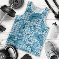 Blue Hawaii Palaka Cowboy Men Tank Top Hawaiian Paniolo Festival Spirit LT19 - Polynesian Pride