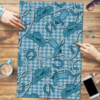 Blue Hawaii Palaka Cowboy Puzzle Hawaiian Paniolo Festival Spirit LT19 Blue - Polynesian Pride