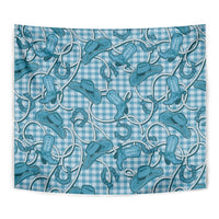 Blue Hawaii Palaka Cowboy Tapestry Hawaiian Paniolo Festival Spirit LT19 - Polynesian Pride