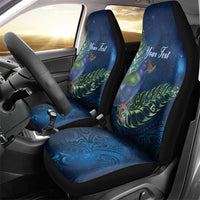 New Zealand Takahe Personalised Car Seat Cover Silver Fern Galaxy Polynesian Pattern