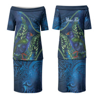 New Zealand Takahe Personalised Couples Matching Puletasi and Hawaiian Shirt Silver Fern Galaxy Polynesian Pattern LT22 - Polynesian Pride
