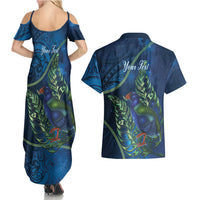New Zealand Takahe Personalised Couples Matching Summer Maxi Dress and Hawaiian Shirt Silver Fern Galaxy Polynesian Pattern LT22 - Polynesian Pride