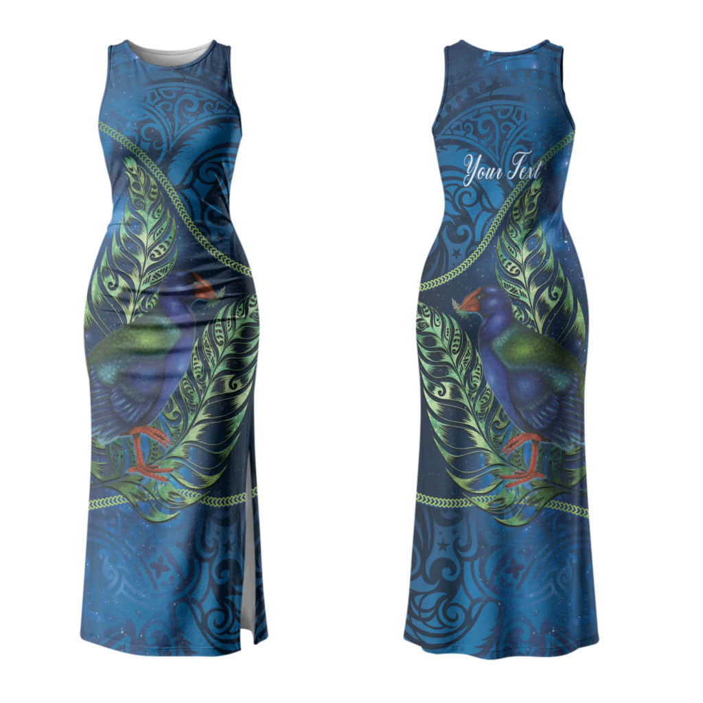 New Zealand Takahe Personalised Couples Matching Tank Maxi Dress and Hawaiian Shirt Silver Fern Galaxy Polynesian Pattern LT22 - Polynesian Pride