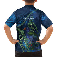 New Zealand Takahe Personalised Family Matching Long Sleeve Bodycon Dress and Hawaiian Shirt Silver Fern Galaxy Polynesian Pattern LT22 - Polynesian Pride