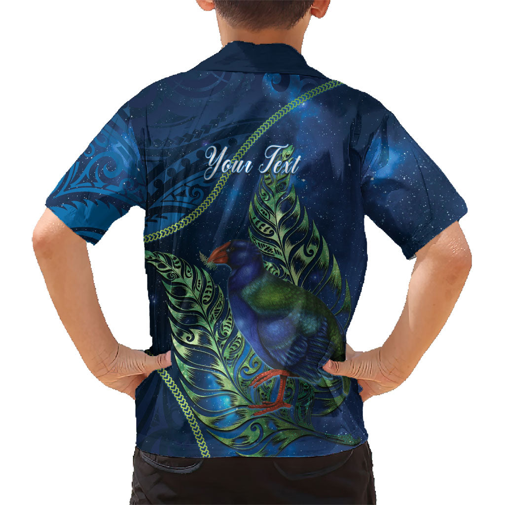 New Zealand Takahe Personalised Family Matching Puletasi and Hawaiian Shirt Silver Fern Galaxy Polynesian Pattern LT22 - Polynesian Pride