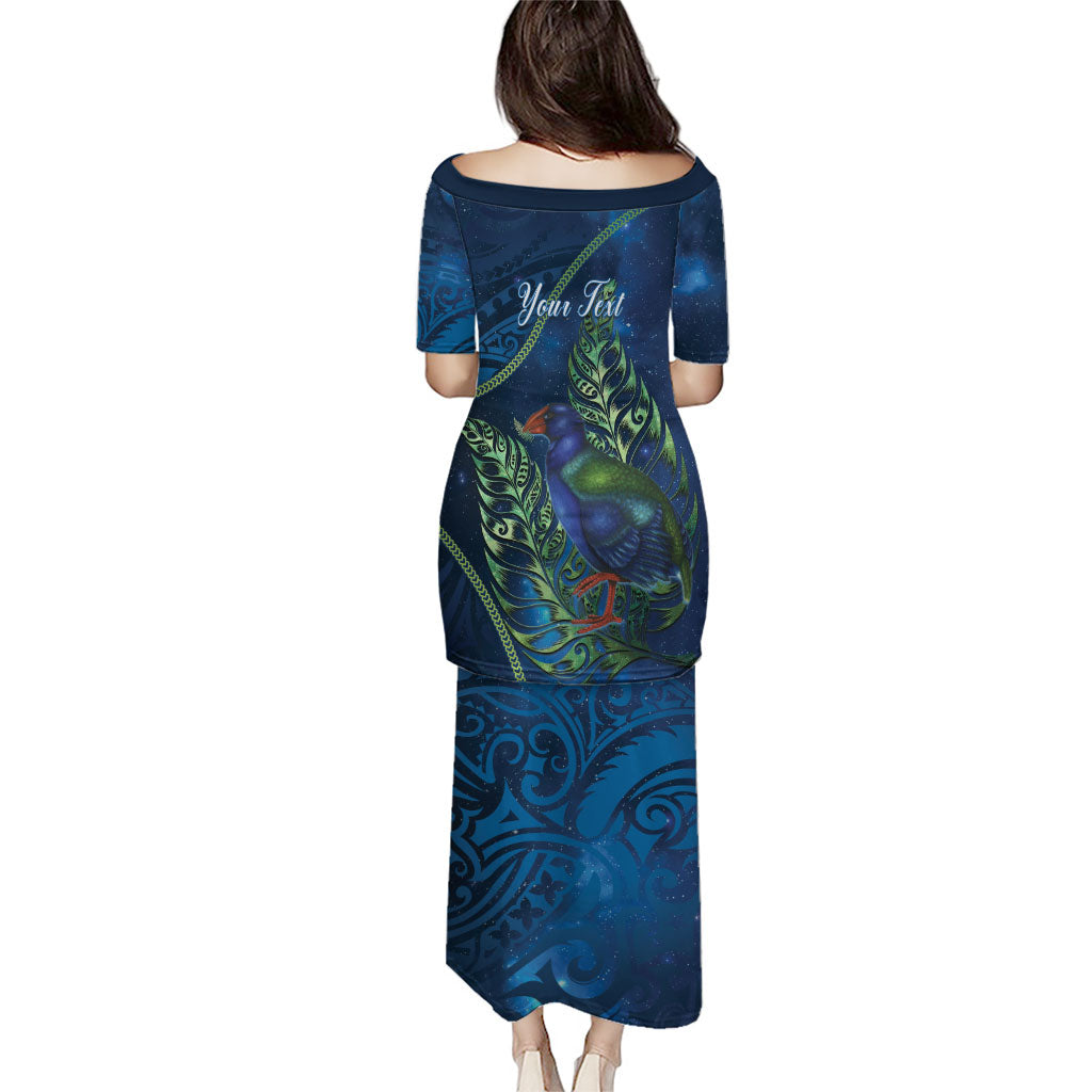 New Zealand Takahe Personalised Family Matching Puletasi and Hawaiian Shirt Silver Fern Galaxy Polynesian Pattern LT22 - Polynesian Pride