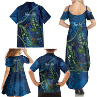 New Zealand Takahe Personalised Family Matching Summer Maxi Dress and Hawaiian Shirt Silver Fern Galaxy Polynesian Pattern LT22 - Polynesian Pride