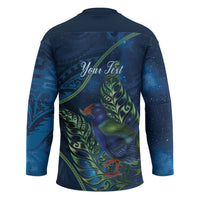 New Zealand Takahe Personalised Hockey Jersey Silver Fern Galaxy Polynesian Pattern
