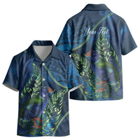 New Zealand Takahe Personalised Kid Hawaiian Shirt Silver Fern Galaxy Polynesian Pattern LT22 - Polynesian Pride