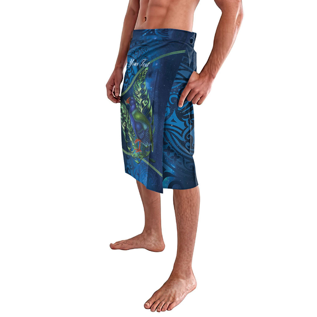 New Zealand Takahe Personalised Lavalava Silver Fern Galaxy Polynesian Pattern