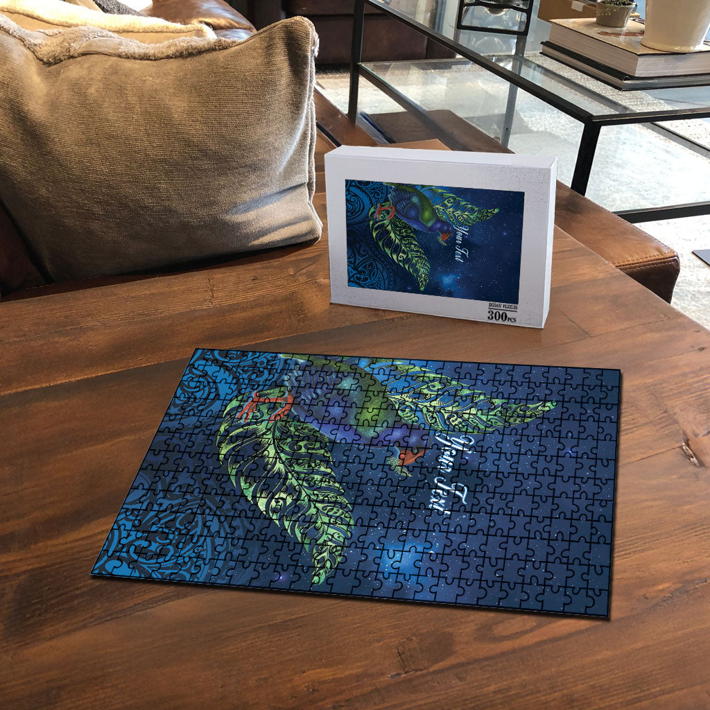 New Zealand Takahe Personalised Puzzle Silver Fern Galaxy Polynesian Pattern